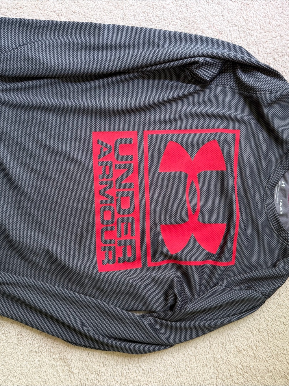 Under Armour Black Long Sleeve Performance Shirt with Red Logo